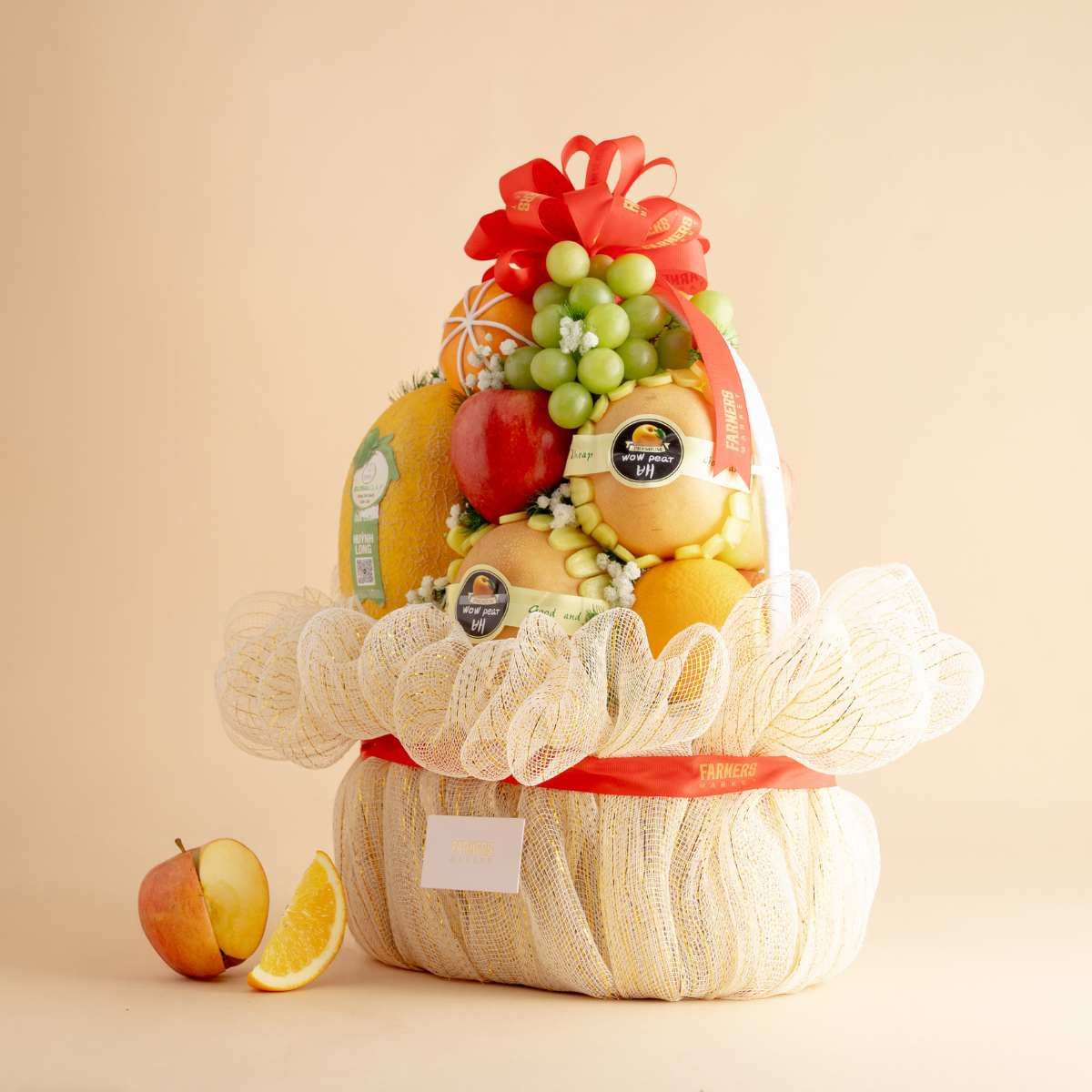  Giỏ Trái Cây Tươi Các Loại Tone Trắng Kem Tiêu Chuẩn - GIAO NỘI THÀNH TPHCM 