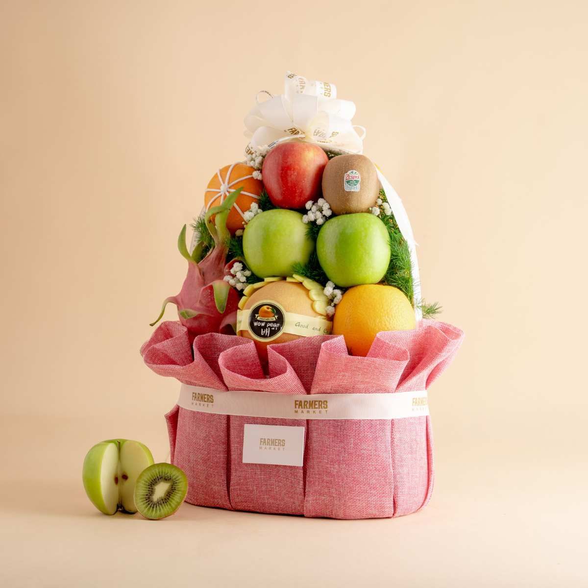  Giỏ Trái Cây Tươi Hỗn Hợp Tone Hồng Tiêu Chuẩn - GIAO NỘI THÀNH TPHCM 