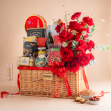  Giỏ Vali Rượu Vang Hữu Cơ - Yến Tươi Và Hoa Tone Đỏ Cao Cấp - GIAO NỘI THÀNH TPHCM 