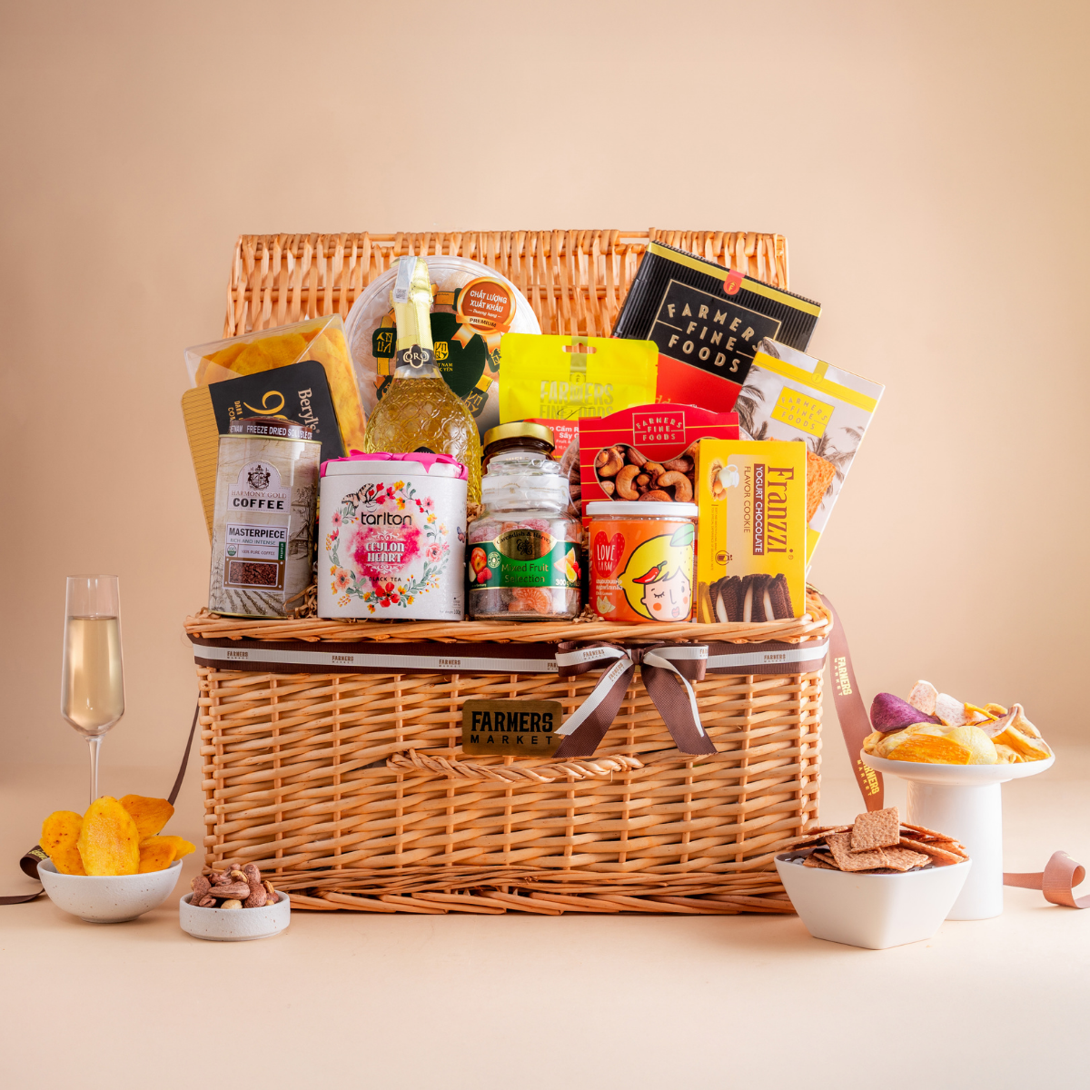  Giỏ Vali Rượu Vang Trắng - Tổ Yến Và Mật Ong Tone Nâu Cao Cấp - GIAO NỘI THÀNH TPHCM 