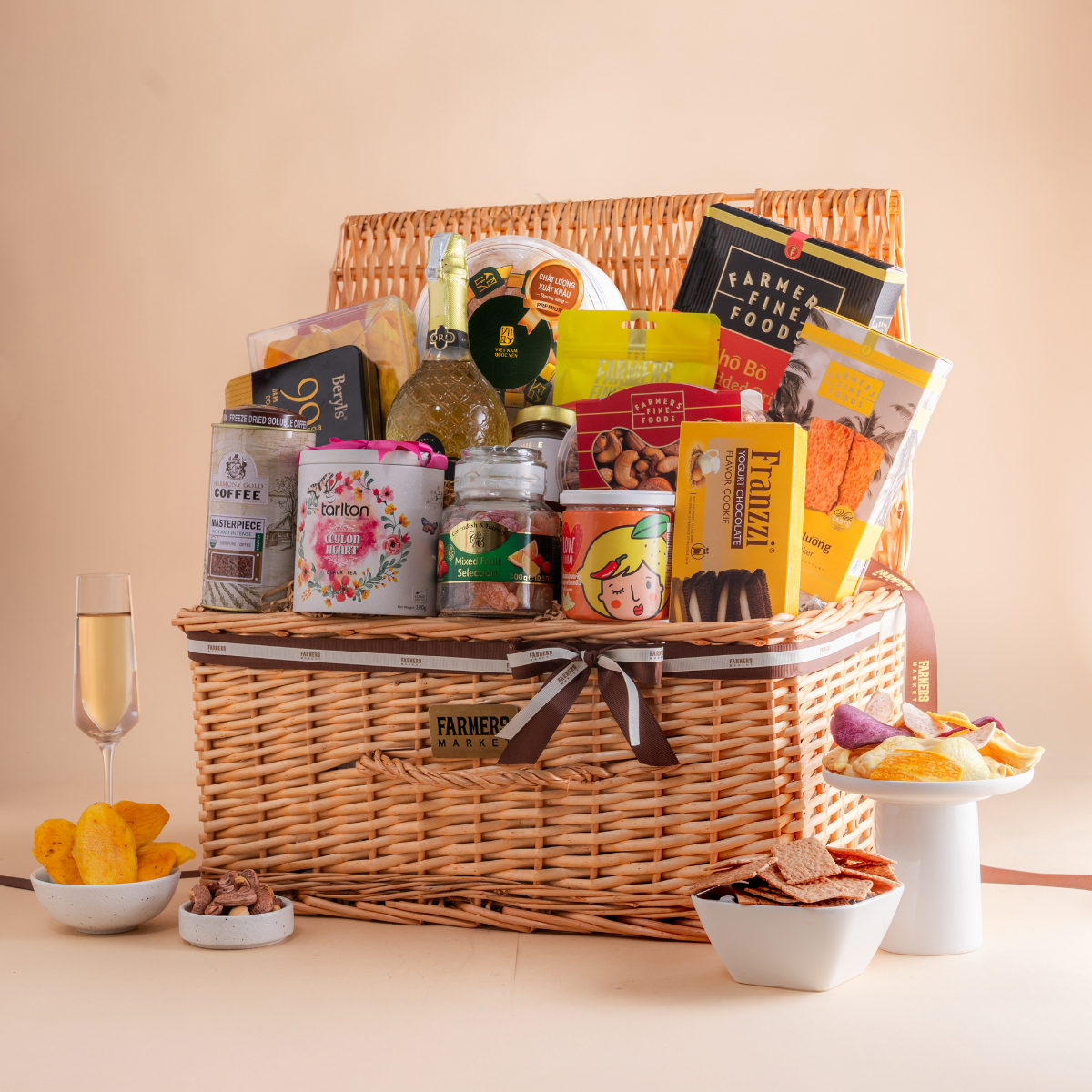  Giỏ Vali Rượu Vang Trắng - Tổ Yến Và Mật Ong Tone Nâu Cao Cấp - GIAO NỘI THÀNH TPHCM 