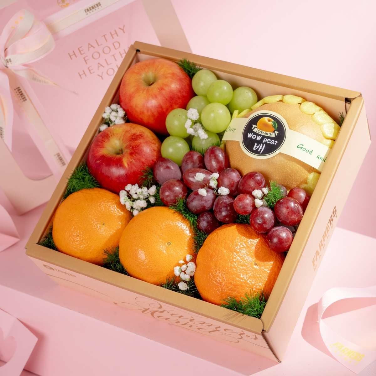  Hộp Quà Nho Và Trái Cây Các Loại Tone Hồng Cơ Bản 