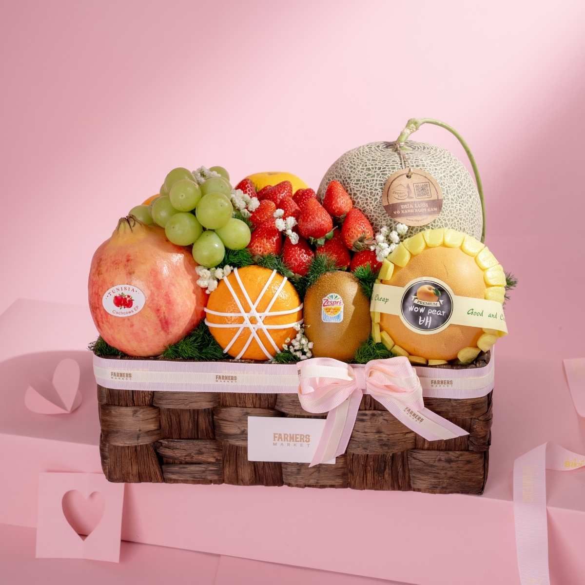  Giỏ Lục Bình Trái Cây Hỗn Hợp Tone Nâu Tinh Tế - GIAO NỘI THÀNH TPHCM 