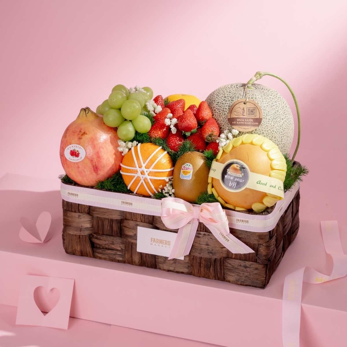  Giỏ Lục Bình Trái Cây Hỗn Hợp Tone Nâu Tinh Tế - GIAO NỘI THÀNH TPHCM 