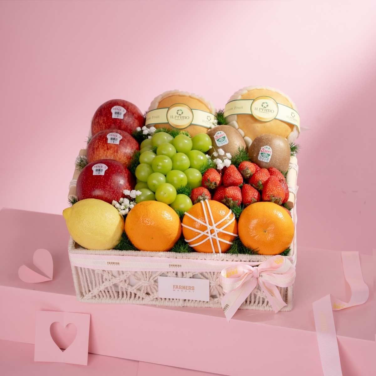  Giỏ Đan Trái Cây Hỗn Hợp Tone Trắng Thanh Lịch - GIAO NỘI THÀNH TPHCM 