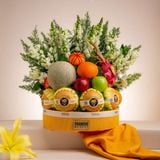  Tháp Trái Cây Tươi Và Hoa Mõm Sói Tone Vàng Trắng Tinh Tế - GIAO NỘI THÀNH TPHCM 