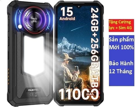 Điện thoại OUKITEL WP53 chính hãng mới nguyên seal |  LOA khủng , 24(8+16) + 128GB,Pin cực trâu 11000mAh, NFC