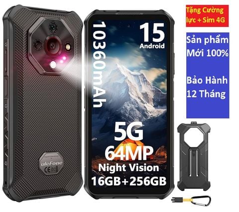 Điện thoại Ulefone Armor X16 Pro 5G chính hãng mới nguyên seal | 16(8+8)+256GB, Pin 10360mah