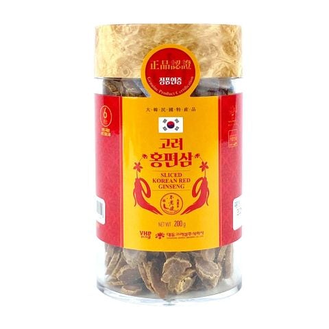 Hồng Sâm Củ Khô Thái Lát Daedong Korean Red Ginseng Sliced Lọ 200gr