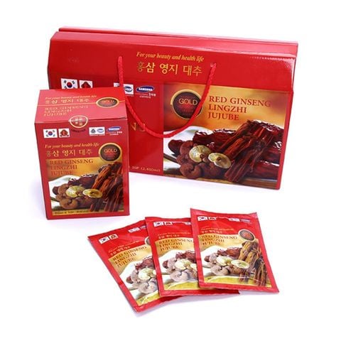 Nước Hồng Sâm Linh Chi Táo Tàu Insam Red Ginseng Lingzhi Jujibe Hàn Quốc (30 gói x 80ml)