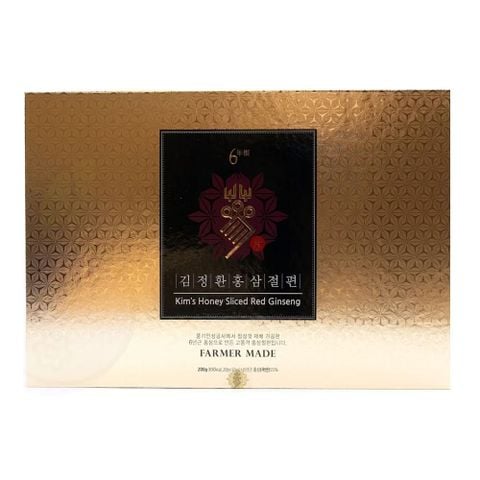 Hồng Sâm 6 Năm Tuổi Lát Tẩm Mật Ong Kim’s Honey Sliced Red Ginseng Hàn Quốc (10 Gói x 20gr)