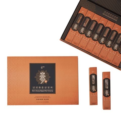 Hồng Sâm Nguyên Củ Tẩm Mật Ong Kim's Honey Dipped Red Ginseng Hàn Quốc (400gr 8 Củ)