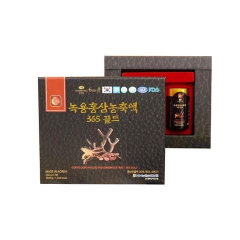 Cao Hồng Sâm Nhung Hươu Hàn Quốc HankwanjanG Goryo Deer Antlers Red Ginseng Extract 365 Gold (2 lọ x 250gr)