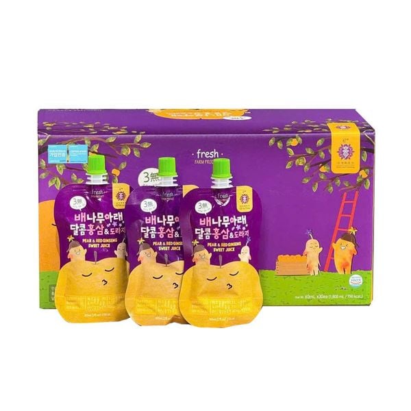Hồng Sâm Baby Lê Hoa Chuông Kim's Red Ginseng Pear & Red Ginseng Sweet Juice (30 gói x 60ml)