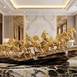 Tượng Bát Mã Truy Phong mạ vàng