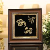Tranh chữ Ân Sư mạ vàng 24K