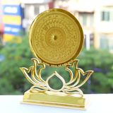 Mặt trống đồng chân đế hoa sen mạ vàng