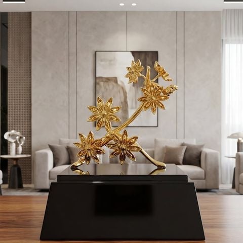 Bông Hoa Hồi Mạ Vàng 24K