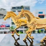 Tượng Song Mã Tự Do Mạ Vàng