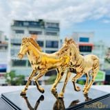 Tượng Song Mã Tự Do Mạ Vàng