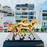 Tượng Song Mã Tự Do Mạ Vàng