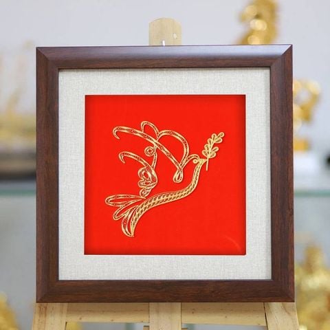 Tranh cánh chim hòa bình mạ vàng