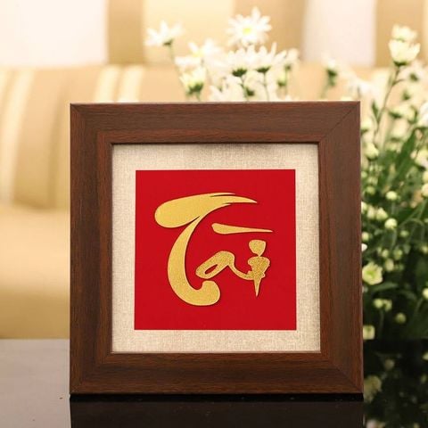 Tranh chữ Tài mạ vàng
