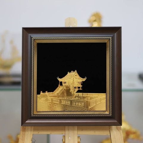 Tranh Chùa Một Cột Mạ Vàng