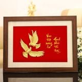 Tranh Đôi Chim Bồ Câu Mạ Vàng