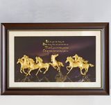 Tranh Mã Đáo Thành Công mạ vàng 24K