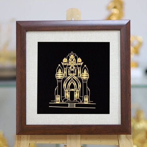 Tranh Tháp Bà Ponagar mạ vàng