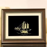 Tranh thuyền buồm mạ vàng 24K