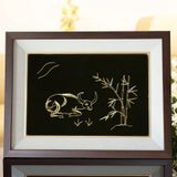 Tranh Kim Ngưu Mạ Vàng 24K