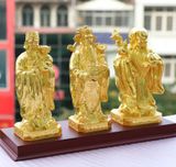 Bộ tượng 3 ông Tam Đa (Phúc - Lộc - Thọ) mạ vàng 24K