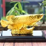 Tượng Cá rồng phong thủy mạ vàng