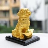 Tượng Khuyển gia An khang mạ vàng