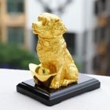 Tượng Khuyển gia An khang mạ vàng