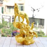 Tượng Khuyển Gia Quần Tụ mạ vàng