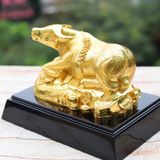 Tượng Kim Ngưu Vượng Tài mạ vàng