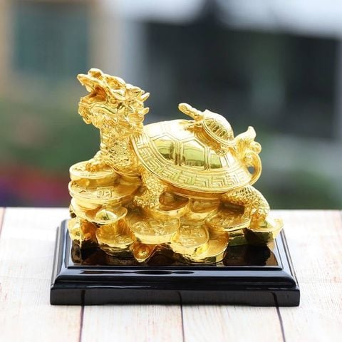 Tượng Long Quy mạ vàng