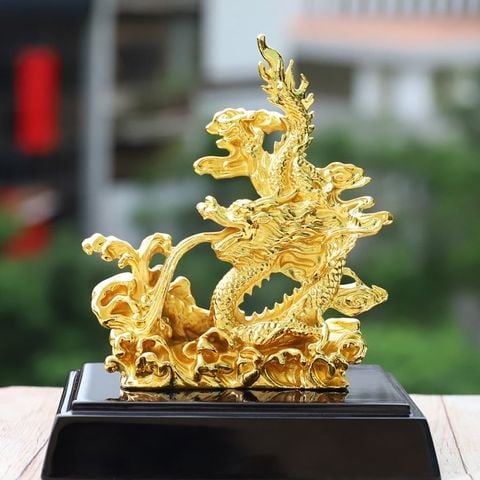 Tượng Rồng Vờn Mây Mạ Vàng