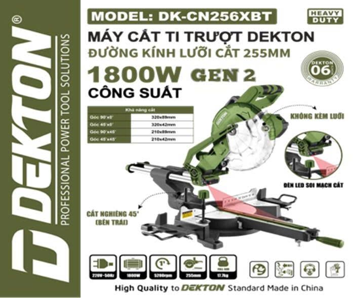  (LIÊN HỆ) Máy cắt nhôm trượt DEKTON DK - CN256XBT 