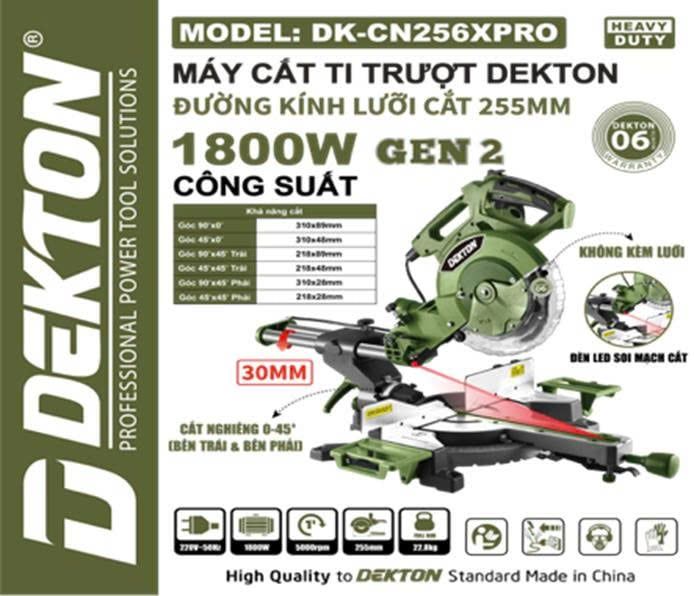  (LIÊN HỆ) Máy cắt nhôm trượt DEKTON DK - CN256XPRO 