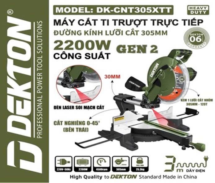  (LIÊN HỆ) Máy cắt nhôm trượt trực tiếp DEKTON DK - CNT305XTT 