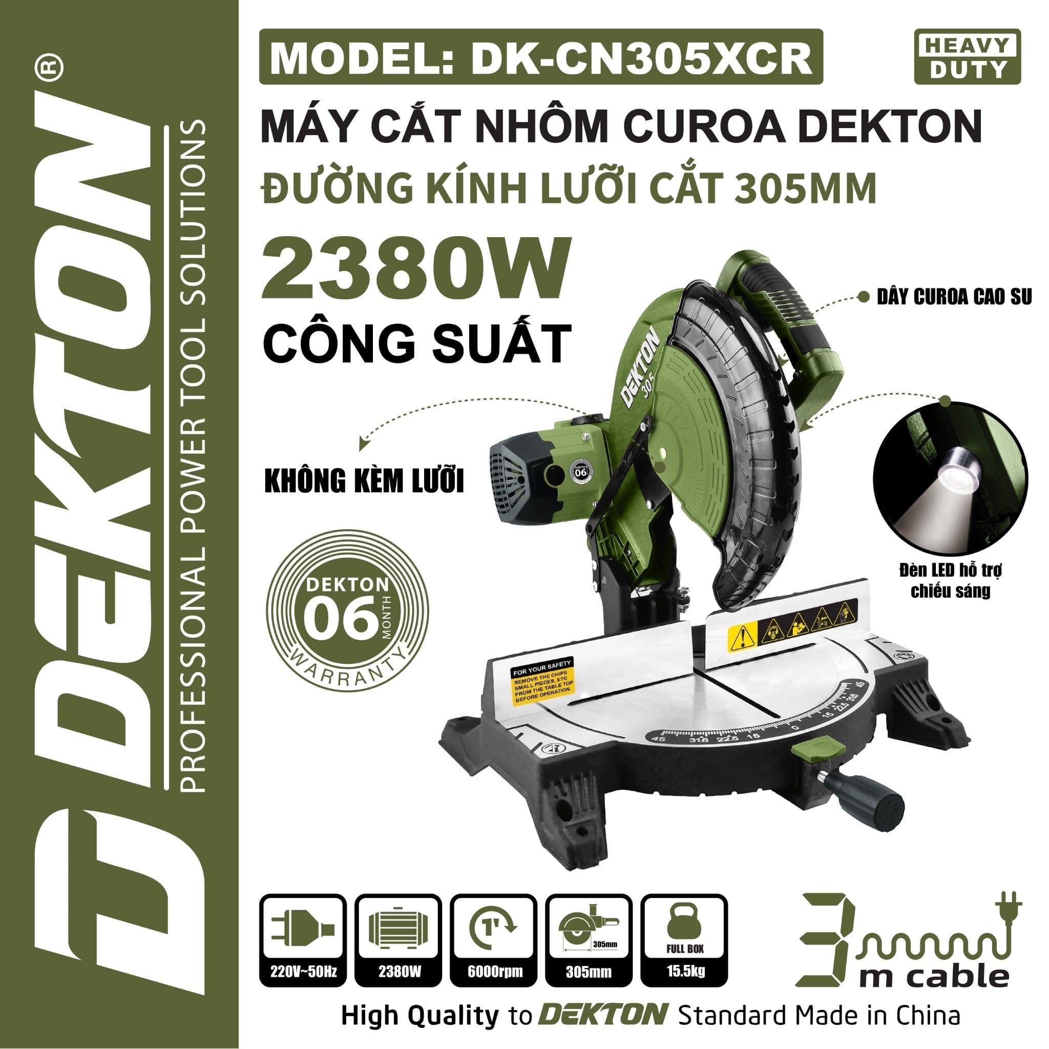  (LIÊN HỆ) Máy cắt nhôm gỗ Dekton DK - CN305XCR 