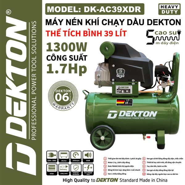 (Voucher Giảm Giá) Máy nén khí chạy dầu Dekton DK - AC39XDR