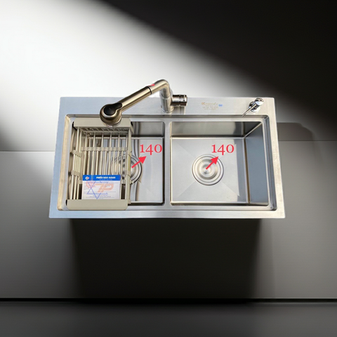 Chậu Rửa Bát Bậc Thang Cân 304 HQ ( 82x45cm)