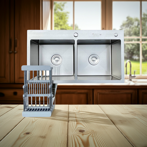 Chậu rửa bát nano bạc kt 82x45cm