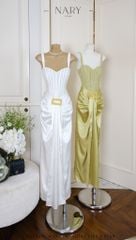 Đầm Lụa Xẻ Trước Kèm Charm