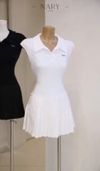 Đầm Xòe Cổ SM Xếp Ly Nhỏ